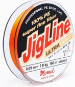 Шнур Momoi JigLine Ultra Light 0,06 мм, 5,0 кг, 100 м, оранжевый