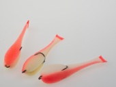 Рыбка поролоновая Leader оснащенная на двойнике 65 мм. Цвет 17 UV