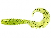 Силиконовая приманка FishUp Fancy Grub 2.5" #055 (Chartreuse-Black)