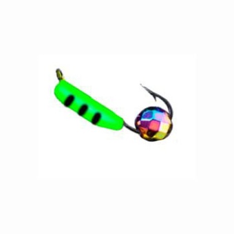 Мормышка Столбик 2 с гран. шариком, Хамелеон, (зеленый)