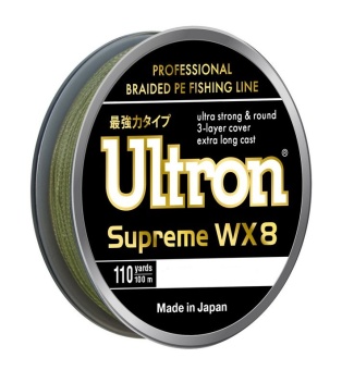 Шнур ULTRON WX 8 Supreme 0,08 мм, 6,5 кг, 137 м, хаки