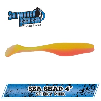 Силиконовая приманка Bass Assassin Sea Shad 4   (Stinky Pink)